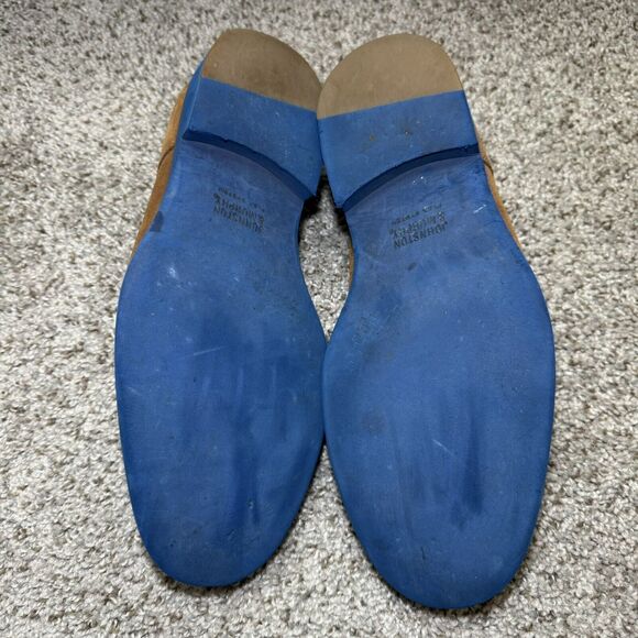 Johnston & Murphy Shoes Men's 9M Suede Flex Cognac Brown Blue Sole - Picture 8 of 10